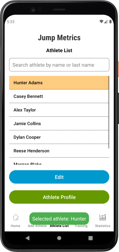 Aplicación saltos de altura