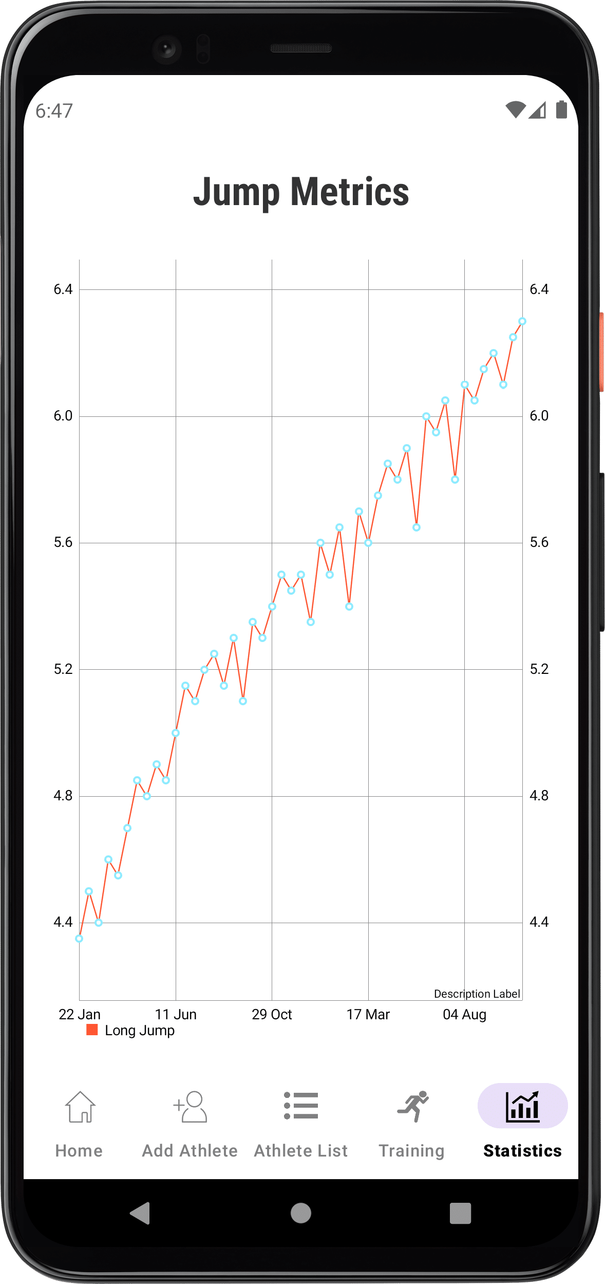 Aplicación saltos de altura