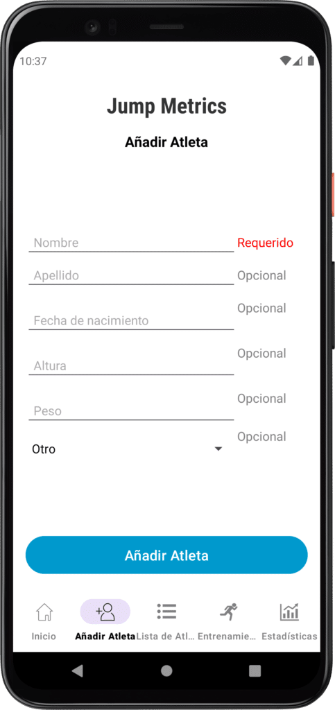 Aplicación saltos de altura