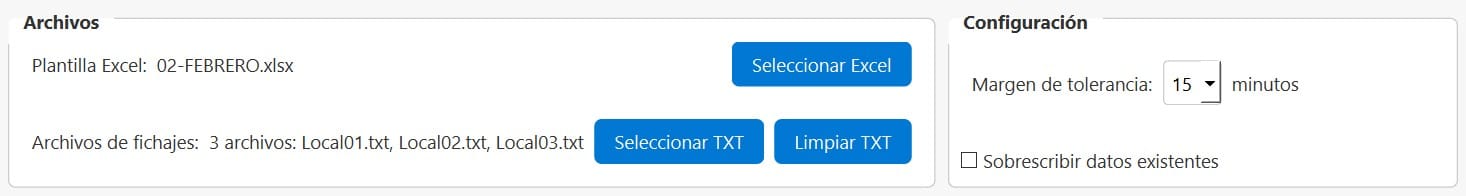 Programa para el control de horarios y picajes