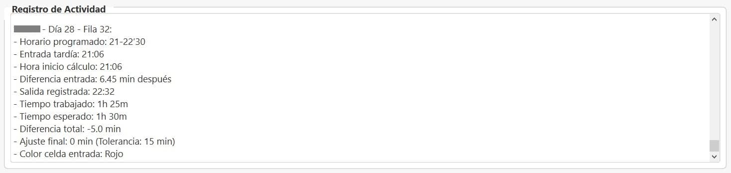 Programa para el control de horarios y fichajes